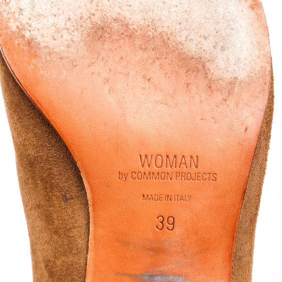 Woman by Common Projects Suede Tobacco Brown Zip Ankle Boots - Picture 5 of 11